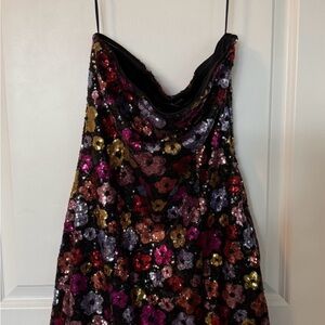 Vici Lottie Sequin Floral Mini Dress
